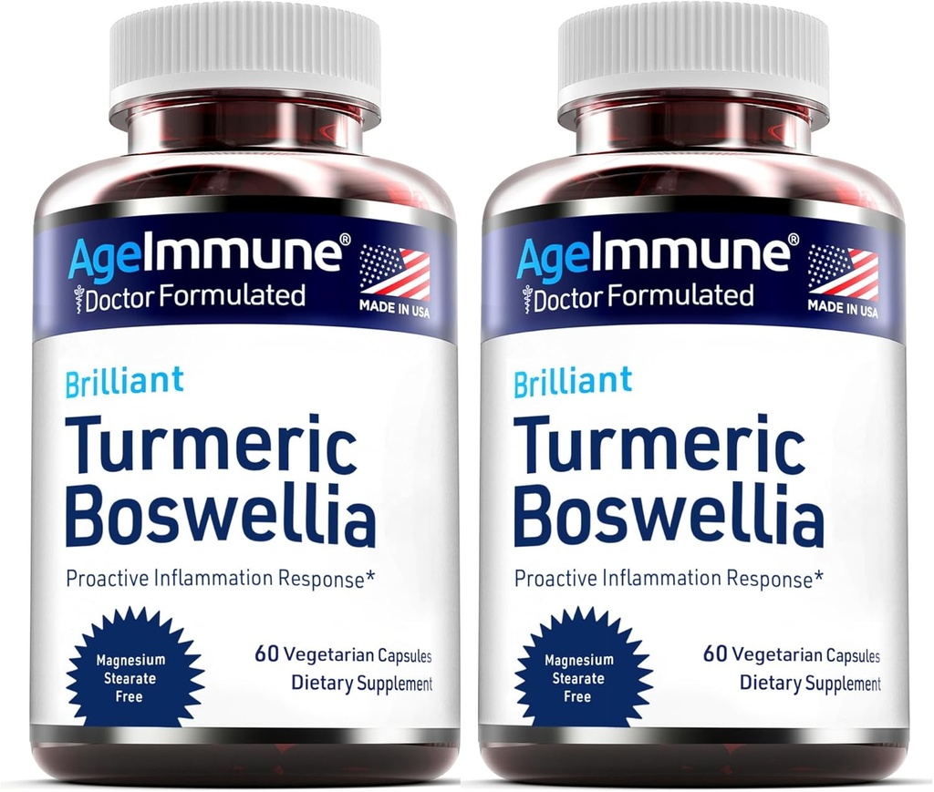 Kurkumin dodatek s 65% Boswellia Serrata ekstrakt s črnim poprom kot bioperine - inulin - kurkumin 95% ekstrakt za zdravo vnetje odziv in Gut zdravje - 60 kapsul - 2 paket