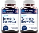 Kurkumin dodatek s 65% Boswellia Serrata ekstrakt s črnim poprom kot bioperine - inulin - kurkumin 95% ekstrakt za zdravo vnetje odziv in Gut zdravje - 60 kapsul - 2 paket
