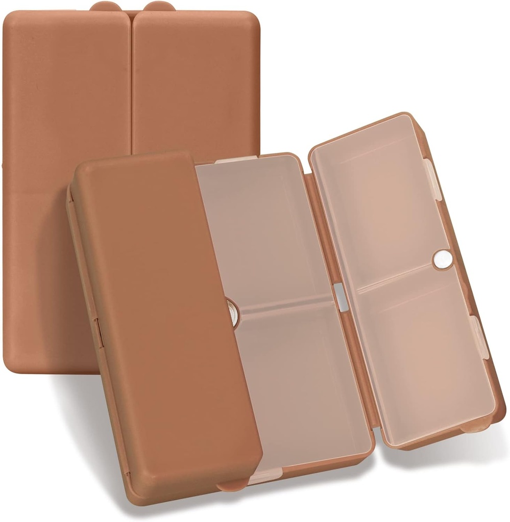 FY Daily tablet Organizer,7 Kompartmenti Prenosne tablete primeru tabletke potovalni organizator,[Folding Design] Tablete Box za Purse Pocket obdržati vitamine,Cod Jetrno olje,Dodatki in zdravila-Brown