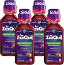 ZzzQuil, Tekoča raztopina za nočno spanje, 50 mg difenhidramin HCl, št. 1 Blagovna znamka za spanje, pomirjujoča vanilija Cherry Flavor, nenavadna oblika, 12 FL OZ (paka 4)