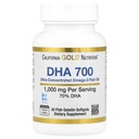 California Gold Nutrition DHA 700 Fish Oil Farmacevtsko ribje olje z DHA - Podpora za zdravje možganov in srca in ožilja - Gluten Free, Non-GMO - 1000 mg - 30 Fish Želatina Mehkužci