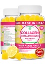 Lunakai USA Made Collagen Peptides Gumies - 200mg Ne-GMO proti staranju Formula z biotin, cink, vitamini C & E za lase, kožo in nohte, 60ct