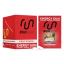 RUN GUM Fruit Punch Energy Chewing Gum 50mg Kofein Tavrin in B-vitamini na kos, 24 kosov (Pack of 12) Sladkor brez sladkorja, Zero Calorie, No Aspartam, in Gluten Free, 1 ea