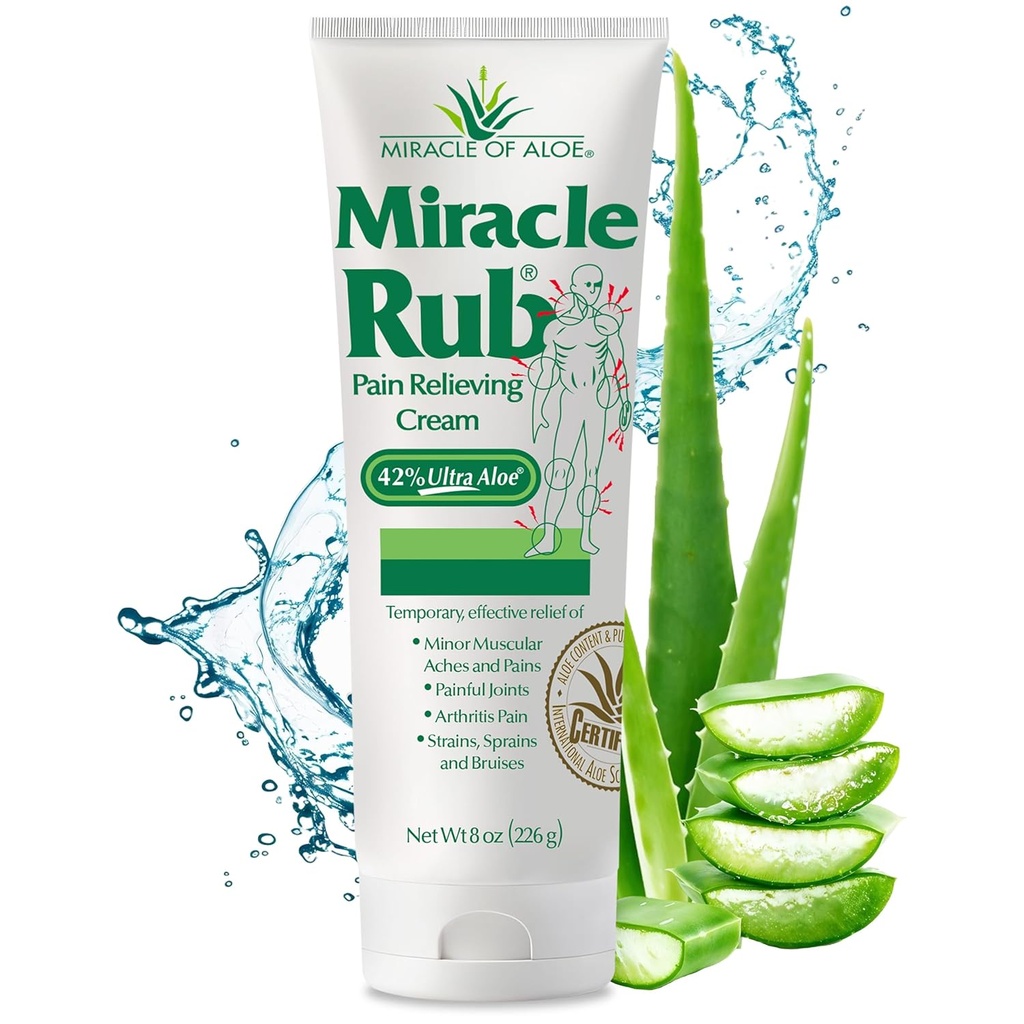 Čudež Aloe čudežno Rub bolečine lajšanje krema 8 oz, hitro in učinkovito lajšanje za artritis, mišice, in bolečine v sklepih - Največja moč UltraAloe Formula, topična analgetika
