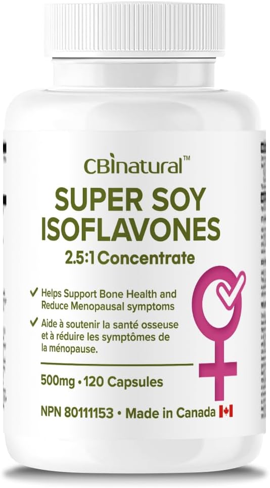 Soy Isoflavones 2,5:1 ekstrakt 500mg (1250 mg ekvivalentno), podpira žensko Wellness, 120 veganskih kapsul, 4-mesečna zaloga, brez glutena