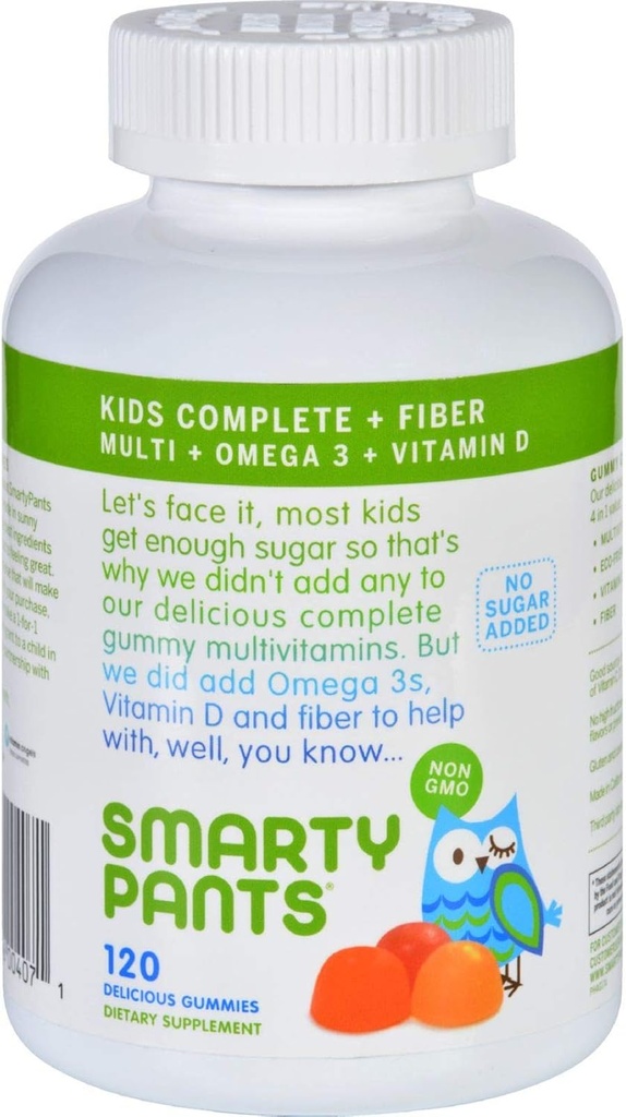SmartyPants multivitaminski - otroci popolni in vlaknine Gummy - 120 grof