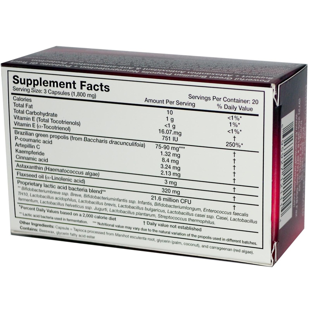 Propolis dr. Ohhira Plus 60 Kapsule z brazilsko zeleno propolis, probiotičnim ekstraktom in astaksantinom