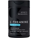Športne raziskave Double Strength L-Theanine Supplement - Suntheanine Softgels for Focus, Relaxation & Alarmness - Neumiljiva podpora Izdelana s kokosovim oljem, Non-GMO & Gluten Free - 200mg, 120 Count