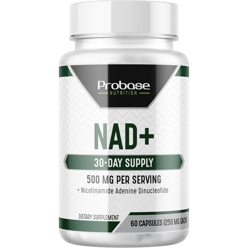 Probase Nutrition NAD Supplement 500mg High Potency 30 Day Supply NAD Maksimizer, podoben nikotinamidu Riboside Vegan Non GSO Preizkušena tretja stranka