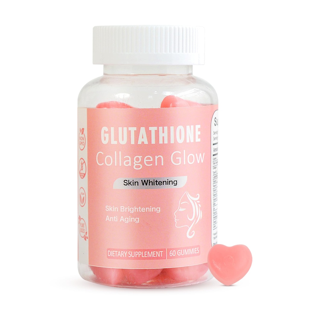 Glow Gummies za ženske nego kože in zdravje, 60 Count, lubenice arome Colagen Glowing kože Gummies za posvetlitev kože, organskih žvečilnih gumijev vitamini, Vegan, Gluten-free