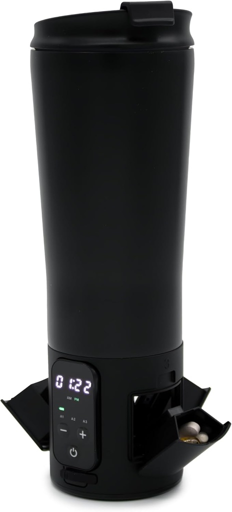 E-Pill Smart 12.5 oz Nerjaveče jeklo Tumbler steklenica tablete Organizator in Medicine Opomnik