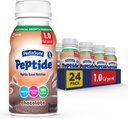 PediaSure Peptide 1.0 Cal,24 Count,Complete,Balanced Nutrition za otroke z GI pogoji,Peptide-Based Formula,s 7g proteini in prebiotiki,za peroralno ali tube feeding,Chocolate,8-fl-oz steklenica