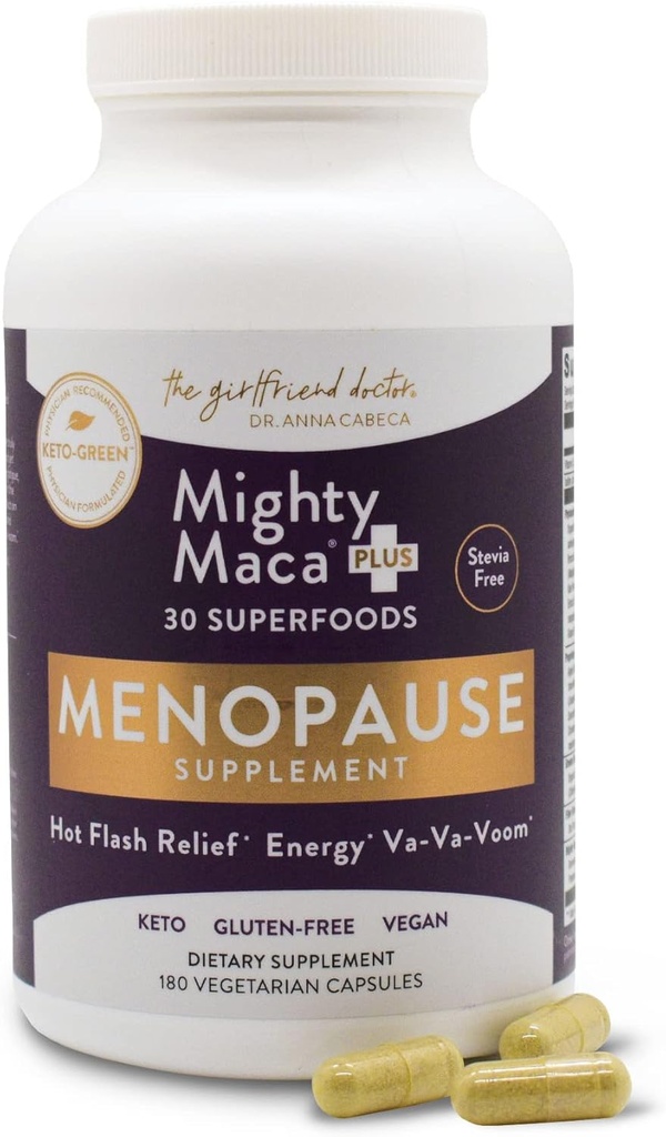 Podporne kapsule Menopause dr. Anna Cabeca – rastlinsko-osnovni dodatek z Maca, Ashwagandha in Adaptogeni za Mood, Energy & Hormone Balance – 180 kapsul
