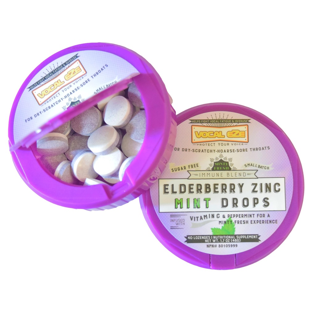 Vocal Eze Elderberry Mint z vitaminom C in cinkom (40) 