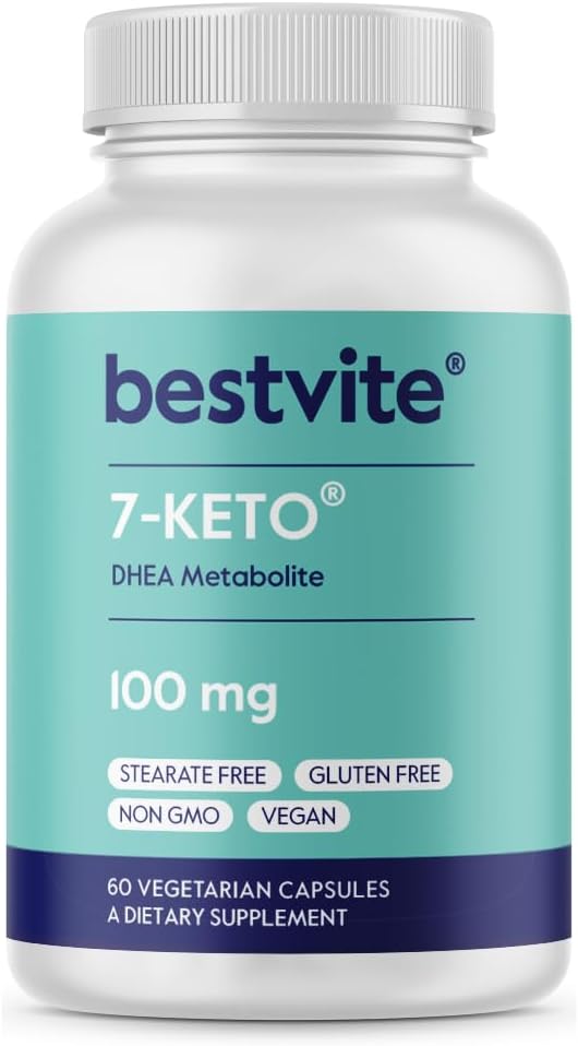 BESTVITE 7-Keto 100 mg DHEA (60 vegetarijanskih kapsul) - brez stearat