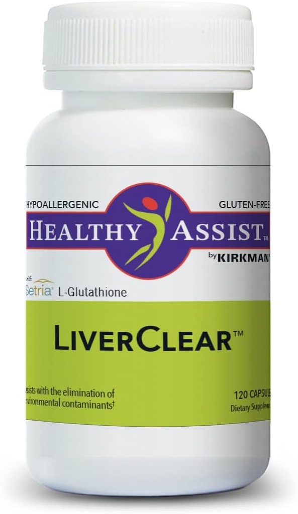 Kirkman LiverClear dodatek, 120 Kapsule, čiščenje telesa z vitaminom C, E, Selen, Taurin, kurkumin, Mlečni osat, Glutation, NAC in kalcij za podporo naravno čiščenje poti telesa