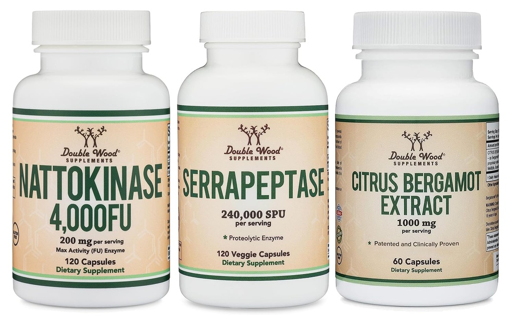 Nattokinaza (120 kapsul), Serrapeptaza (120 kapsul), Citrus Bergamot (60 kapsul)