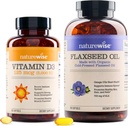 NatureWise Vitamin D3 5000iu (125 μg) 1 leto Oskrba za zdravo delovanje mišic in imunosupresivna organska laneno olje Max 720mg ALA 