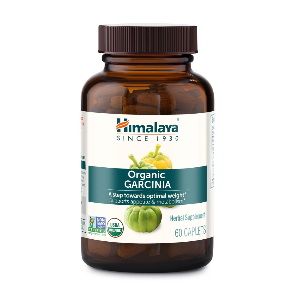 Himalaja Organic Garcinia Cambogia - Zeliščni dodatek podporna teža, nadzor apetita in Lipid Presnova - Vegan, Ne-GMO, Gluten Free, 600 mg, 60 Kapleti
