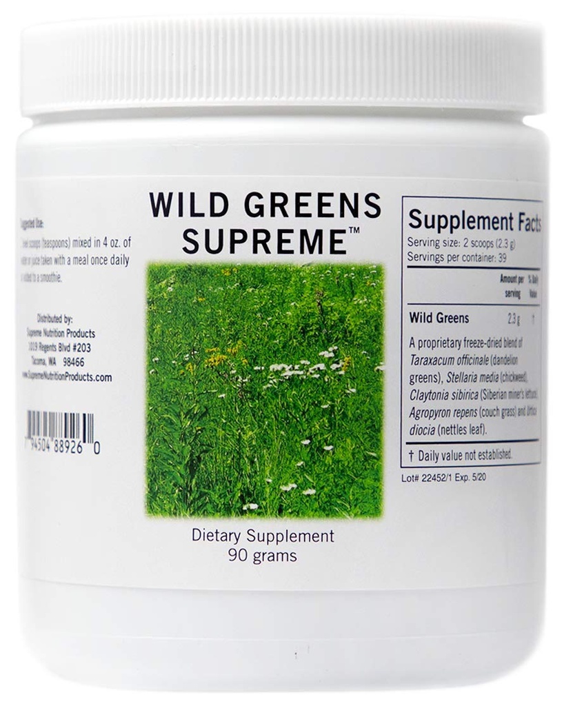 Supreme Nutrition Wild Greens Supreme, Pure 90 Grams Zeliščna kombinacija v prahu