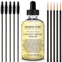 Majestic Pure Castor Oil Trepalnice Serum - z Apple & Argan Stem Cells - Trepalnice rast Serum za daljše debelejše trepalnice, obrvi in lase - Brezplačen komplet Mascara Brush & Eyeliner Applicator - 1 fl oz