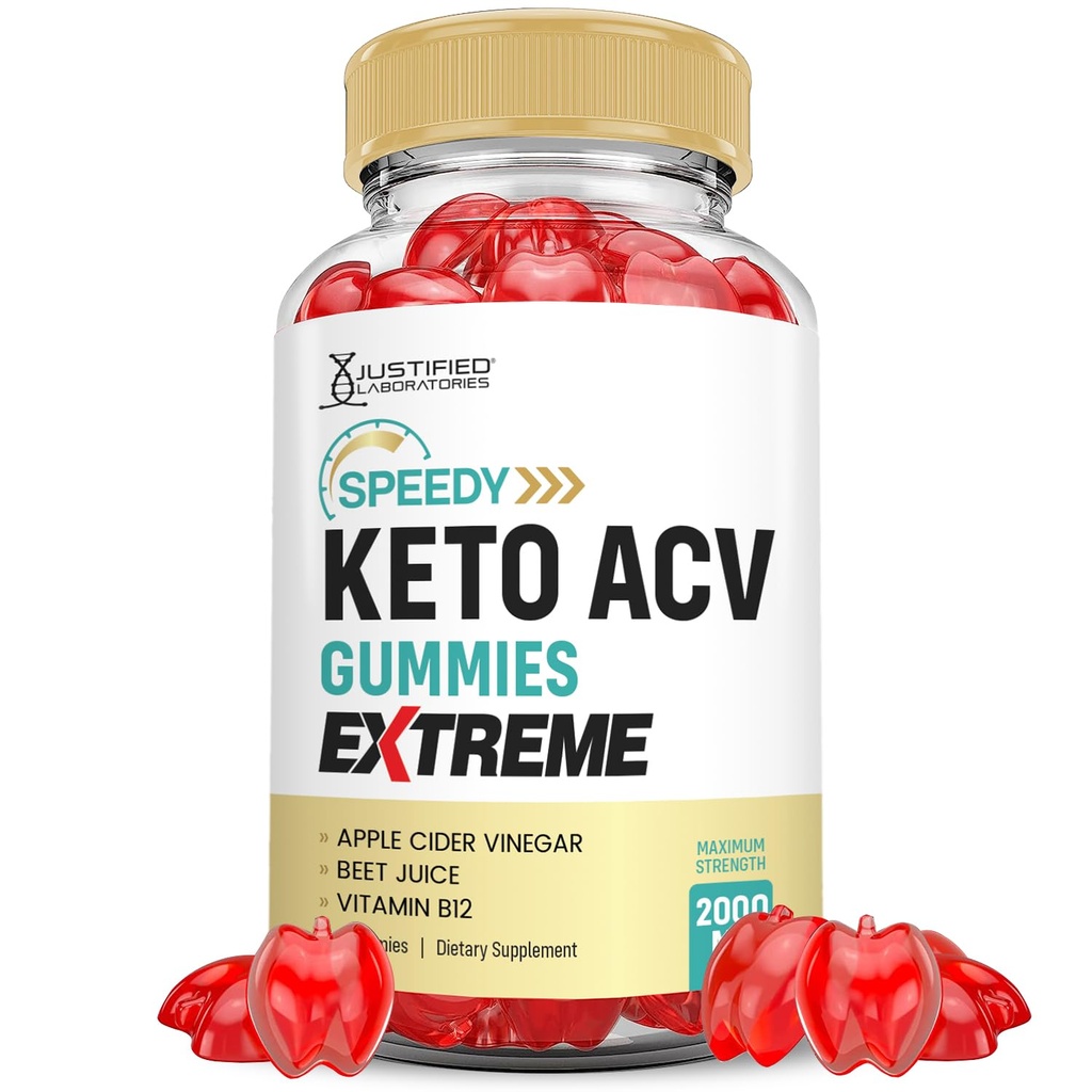 Upravičeni laboratoriji Hitri Keto ACV Gummies Extreme 2000MG Hitri Keto Gummies Napredna Formula Apple Cider Vinegar z granit beet Juice v prahu B12 Vegan Non GSO 60 Gummies