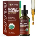 Organic Maca Root Tekoči kapljice - podpira Hormonovo ravnotežje, razpoloženje in energijo pri ženskah in moških - Lepidium Meyenii za podporo uspešnosti in vitalnosti - Non-GMO, Vegan, Nearomated - 60 Služabniki
