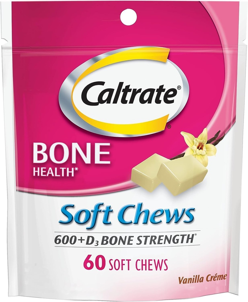 Kalcij in vitamin D Soft Chews Vanilla Creme 60 vsak (paket po 2)