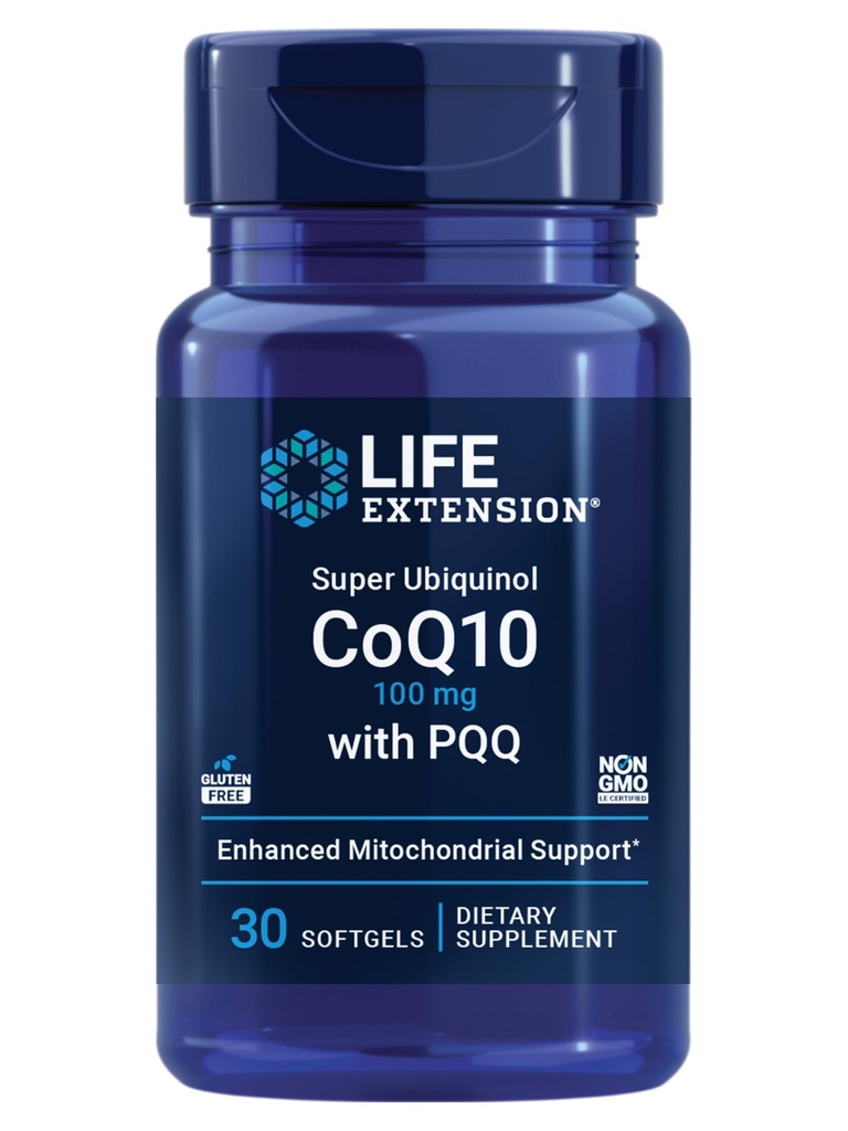 Life Extension Super Ubikinol CoQ10 s PQQ, koencimom Q10, pirrolokinolinom kinon, Heart Health Supplement, maksimalna absorpcija, 100 mg, brez glutena, 30 mehkih gelov