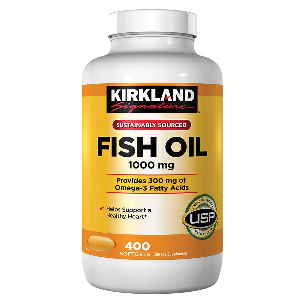 Kirkland podpis ribje olje 1000 mg, 400 softgels (2 pakiranji)