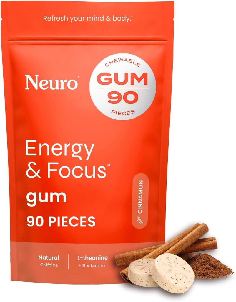 NeuroGum Energy & Focus Gum (Cinnamon, 90 kosov) 