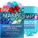 MAREE Beauty Bundle - Under Eye Gels & Biotin Gumies - Marine Collagen & Hyaluronic Acid, A B C E Vitamini Kompleks s keratin & pantotenska kislina - De-puff oči in temni krogi, koža, nohti in lasje
