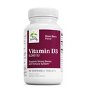 Terry naravno vitamin D3 - Bone Health & Bone Strength Supplement - prehranska dopolnila za imunski sistem in podporo možganov - 5000 i.e. tablete vitamina D z mešanimi Berry Flavor - 90 žvečljive tablete