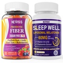NEVISS Prebiotične vlaknine 7G Gumiji za odrasle + melatonin 60mg za odrasle