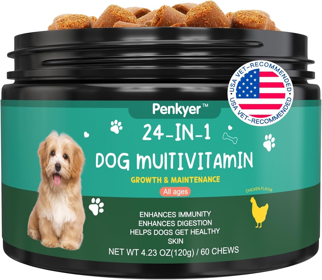 Dog multivitaminski žvečljivi vitamini za pse z glukozamin hondroitin multivitaminski žveči Puppy obravnava kožo Coat Heart Health Pet Hip in skupno podporo dodatki za mobilnost psa energije