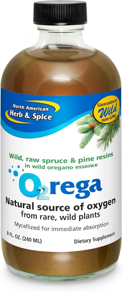 SEVERNA AMERIŠKA HERB & SPICE O2rega - 8 oz - naravni vir kisika - podpira energijske ravni - P73 Origano, Spruce & Pine - Mycelled for maximum absorption - Non-GMO - 16 Servisi