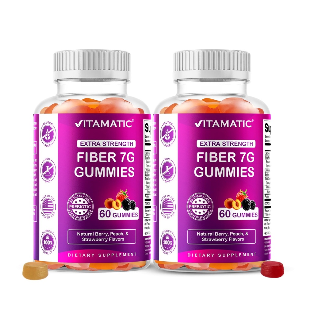 Vitamatski prebiotični gumijasti gumi za odrasle – 2 paket (skupaj 120 gumijev) 7g fiber na serviranje 