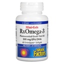 Naravni dejavniki - Rx Omega-3 Factors Mini-Gels, EPA 350mg, DHA 140mg, Podpira kardiovaskularno zdravje, 60 Soft Gels