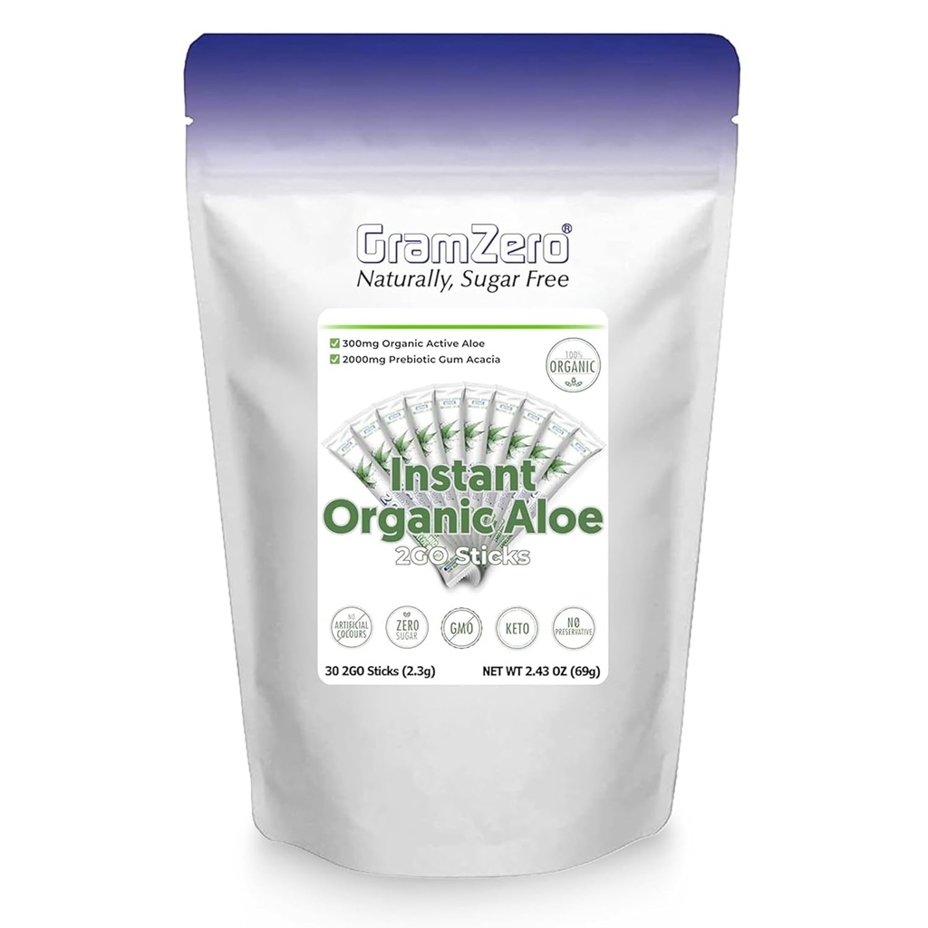 GramZero 2GO Sticks - Organic Aloe: Unflavored, Super za Nutrition Club naložen čaj