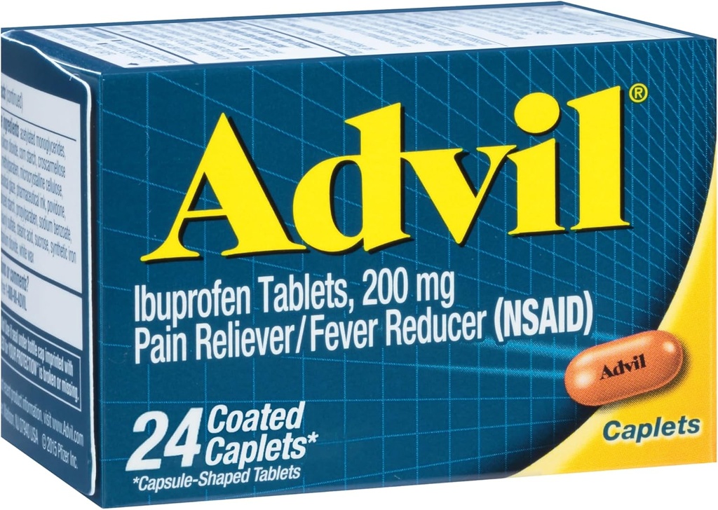 Advil Ibuprofen Obložene kapuce Bolečina Reliever in Reader vročine 200 Milligram 24Ct