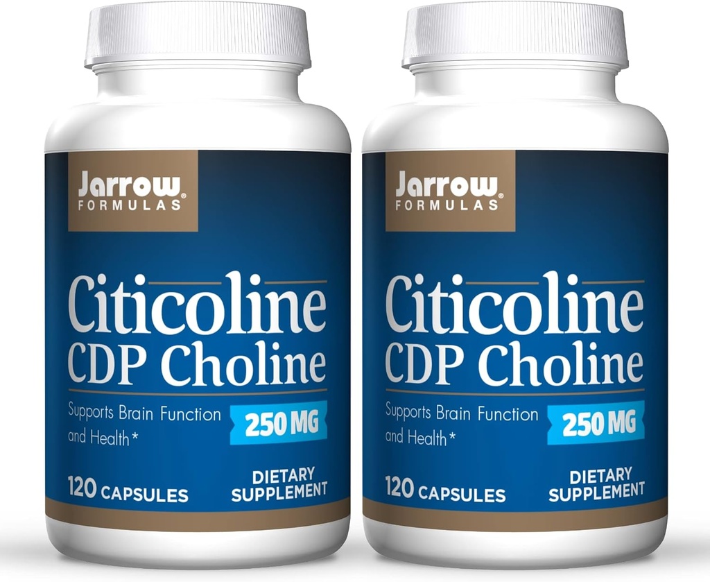 Jarrow Formulas Citicoline (CDP Choline) 250 mg - 120 kapsul, pakiranje po 2 - podpira zdravje možganov in učinkovitost pozornosti - do 240 skupnih servingov