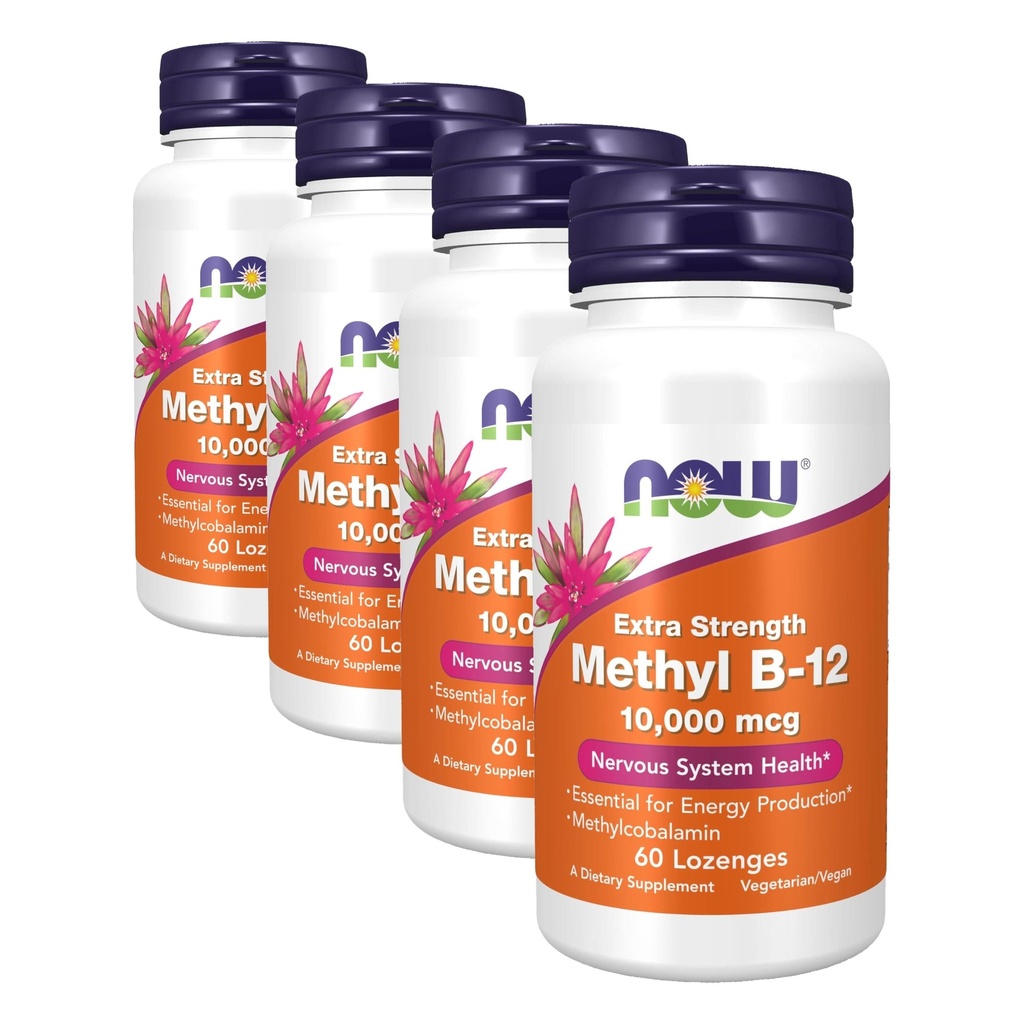 Zdaj dopolnila, metil B-12 (metilkobalamin) 10.000 μg, zdravje živčevja*, 60 Lozenges (paket s 4)