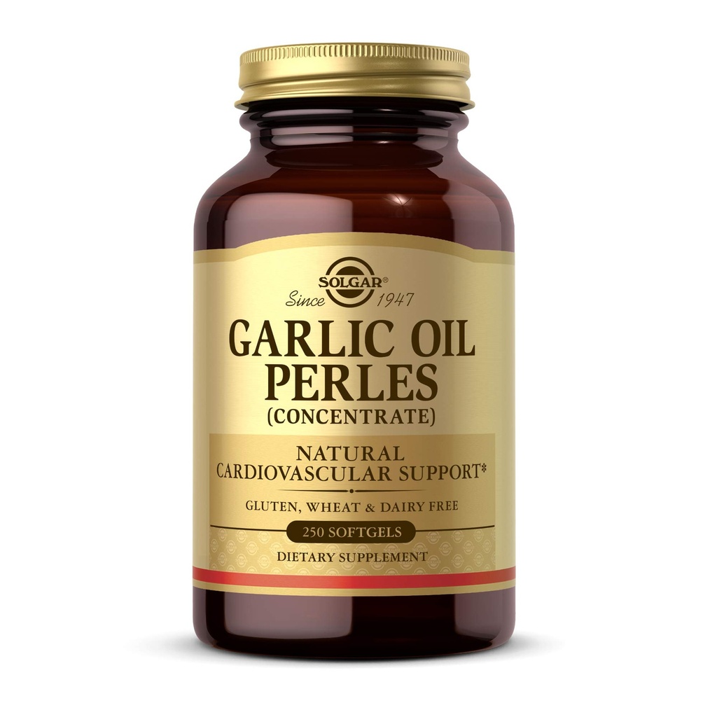 Solgar Česen Oil Perles, 250 Softgels - naravna Kardiovaskularna podpora - Česen Oil koncentrat, Zmanjšana Odor - Gluten Free, Dairy Free - 250 Serving