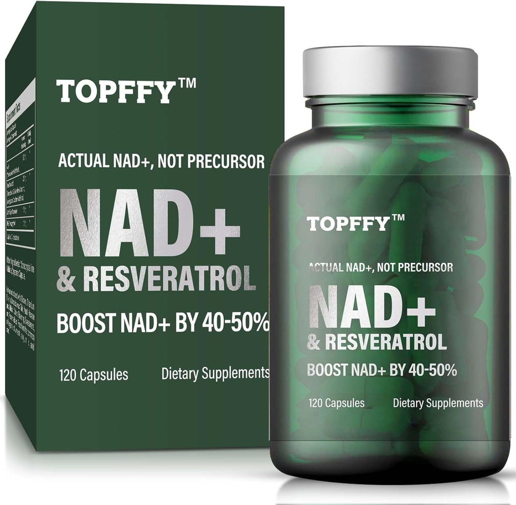 NAD+ dodatek, NAD+&Resveratrol dodatek za maksimalno absorpcijo za podporo celično energijo, staranje obramba, 120 Softgels
