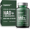 NAD+ dodatek, NAD+&Resveratrol dodatek za maksimalno absorpcijo za podporo celično energijo, staranje obramba, 120 Softgels