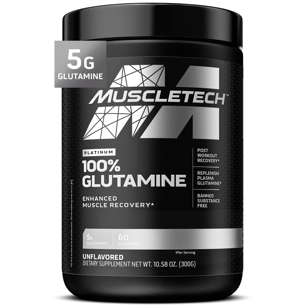 Muscletech 100% L-glutamin prašek za izboljšano okrevanje mišic - čisti L-glutamin rast mišic Graditelj & energija povečanje prehrane dodatek za moške in ženske - nearomatizirana, 60 Serving