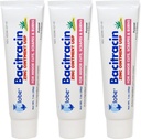 Globe (3 paket) Bacitracin cinkovo mazilo + Aloe 1oz - Največja moč Antibiotik za zdravljenje ran - Topična medicated rešitev za reze, opekline, luske - okužba kože in prva pomoč bistvenega pomena
