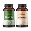 HERBAMA Rhodiola Rosea in Ashwagandha Kit - paket 1000 mg Rhodiola Rosea Kapsule & 1500 mg Ashwagandha Root Kapsule - veganske, ne-GMO, želatina-free - 2 pakiranji