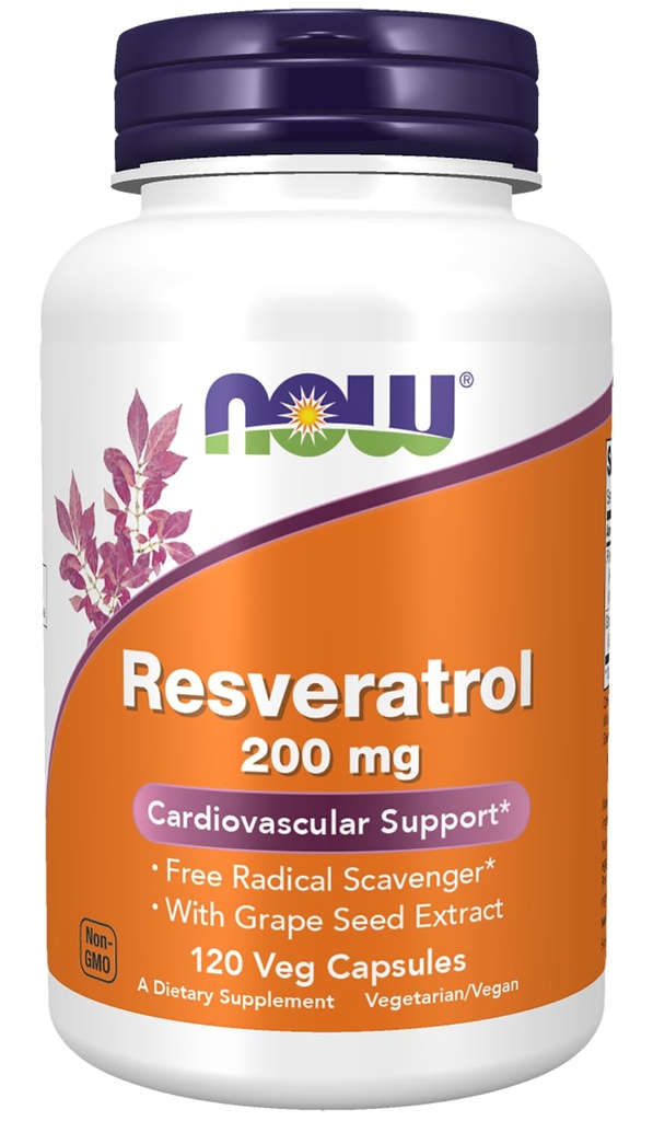 Zdaj dodatki, naravni Resveratrol 200 mg z rdečim izvlečkom vina, 120 Veg kapsule