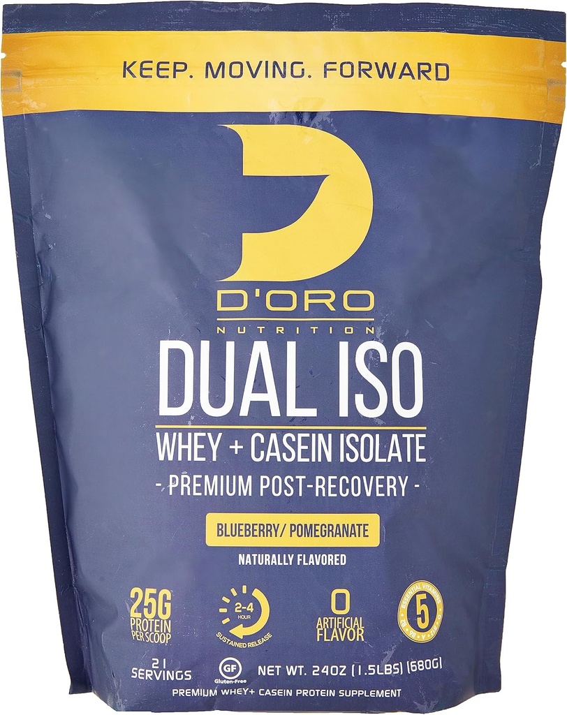 Dvojna ISO Whey & Kazein Izolat Protein Powder - borovnica in po Granatna aroma - Premium Post recovery Protein Powder - 27G beljakovin na Scoop